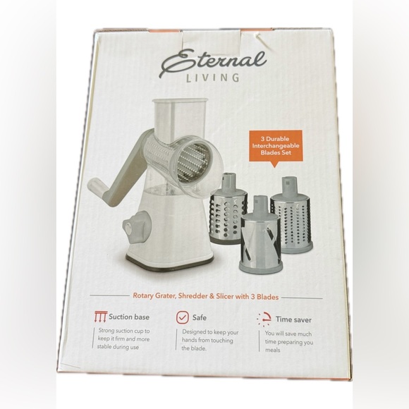 Eternal Living rotary, grater & slicer. 3 interchangeable blades - Picture 7 of 8